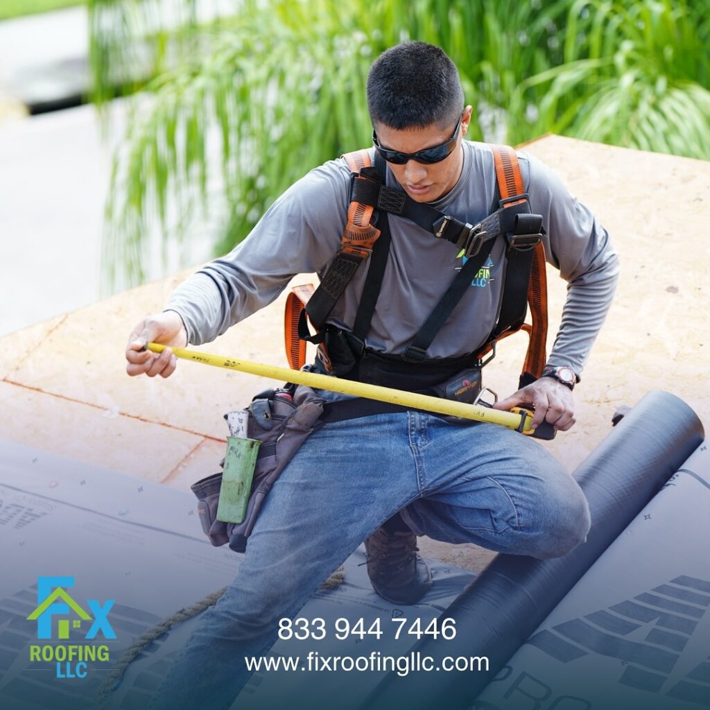 Fix Roofing Expert cleaning roof