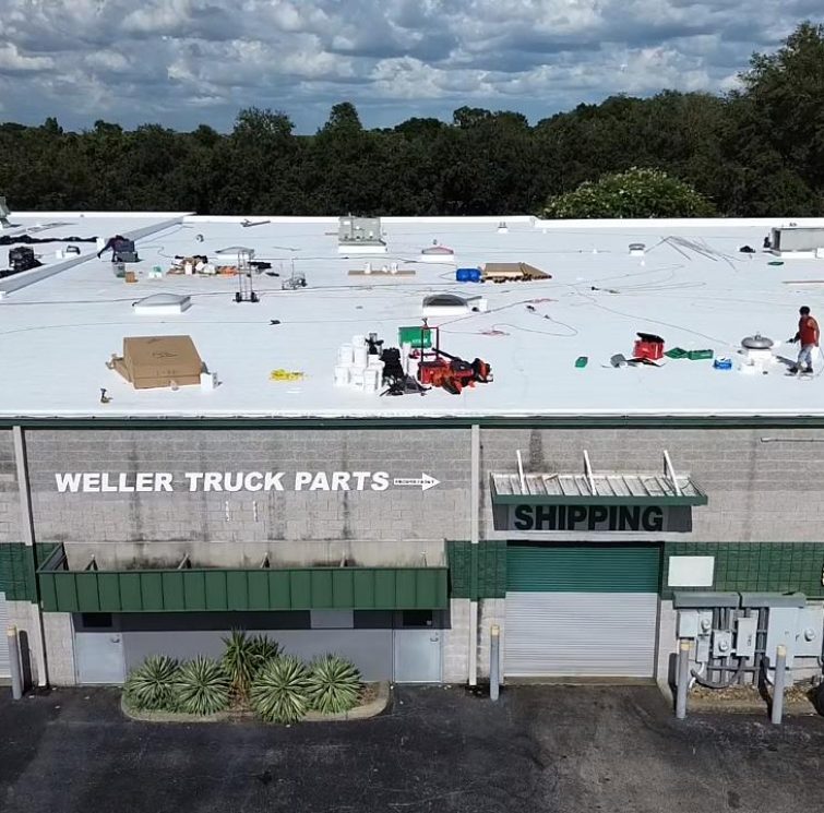 Roof cleaning at a commercial place by Fix Roofing